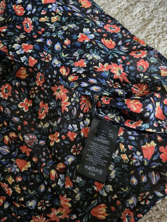 By Anthropologie Size Small Sheer Floral Ruffle Dress - Picture 13 of 13